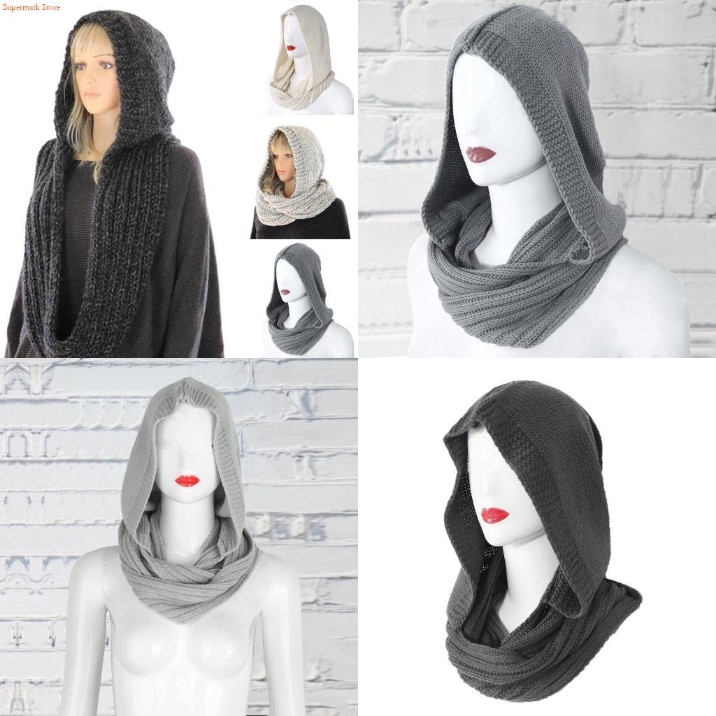 Infinity Scarf Knit - Q5WE зимний женский толстый вязаный ребристый