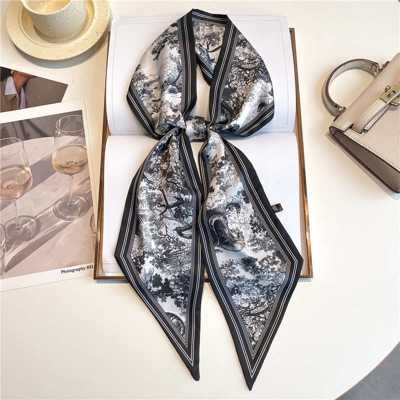 Silk Neck Scarf - Роскошные длинные шелковые платки-ленты для волос,