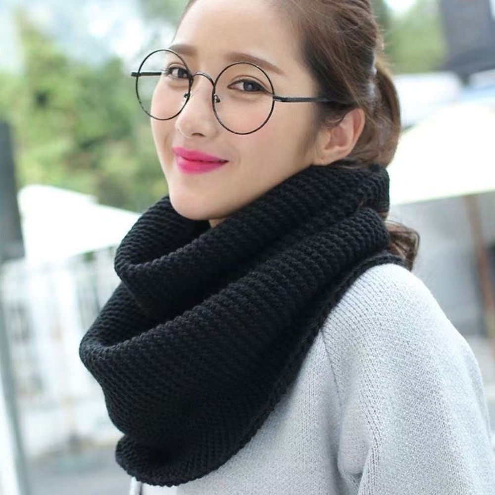 Теплый однотонный шарф-бандана – обзор и цена Infinity Scarf Knit